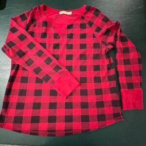 Closet Clearance Plus Size Buffalo Plaid Crew Neck